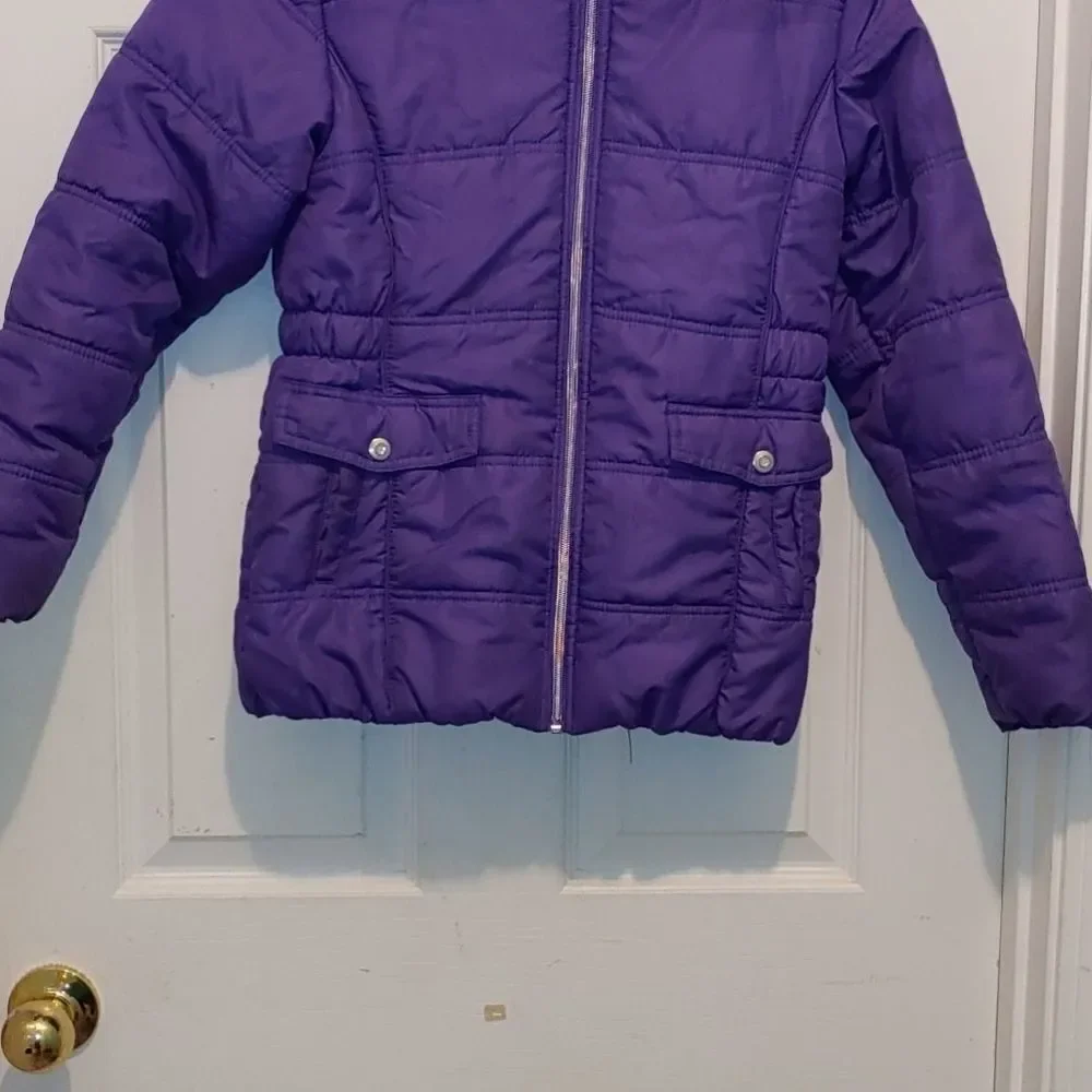 R 1881 By S. Rothschild purple hooded puffer coat